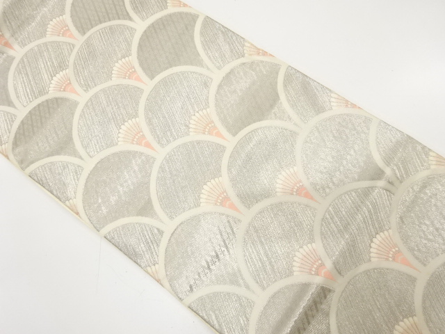 JAPANESE KIMONO / ANTIQUE FUKURO OBI / SILK / WOVEN SEIGAIHA